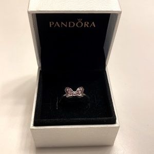 Pandora Disney Minnie Mouse Bow Ring Sterling Silver Size 6